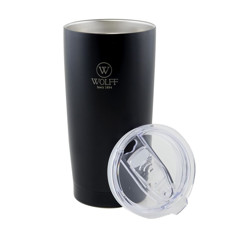 Imagem de COPO TÉRMICO DE ACO INOX PAREDE DUPLA COM TAMPA PRETO 600ML WOLFF - Rojemac Impotacao E Exportacao Ltda