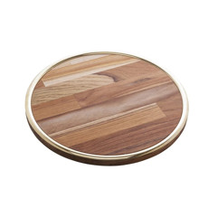 Imagem de TÁBUA DE MADEIRA TECA COM CORDÃO DOURADO 34,5 X 2CM - WOODART - Rojemac Impotacao E Exportacao Ltda