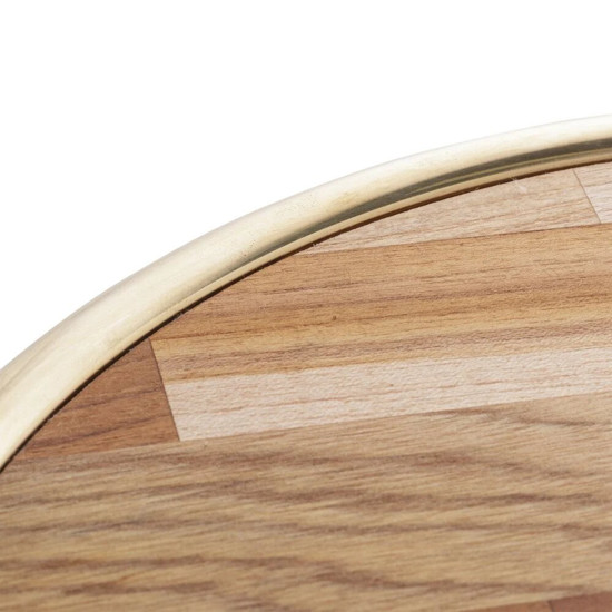 Imagem TÁBUA DE MADEIRA TECA COM CORDÃO DOURADO 34,5 X 2CM - WOODART
