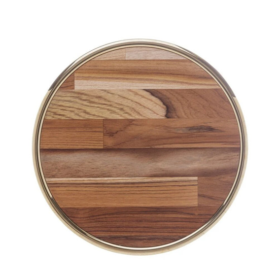 Imagem TÁBUA DE MADEIRA TECA COM CORDÃO DOURADO 34,5 X 2CM - WOODART