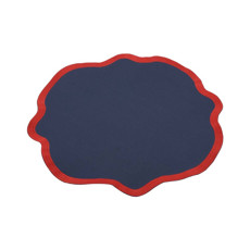 Imagem de LUGAR AMERICANOMARINA TELA MARINHO BORDA VERMELHA 40X40CM - SUVA  - Suva Collections Eireli