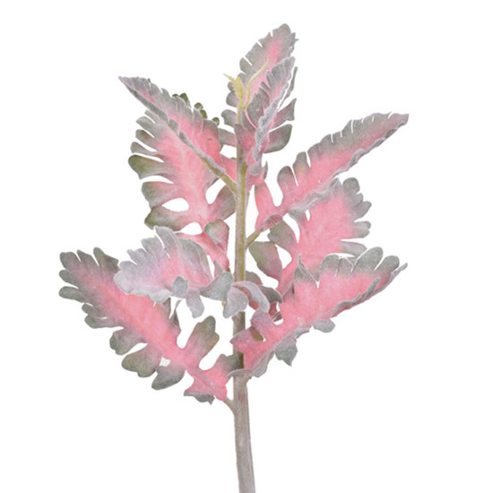 Imagem HASTE DE FOLHAS COLEUS FLOCADA VERMELHA E VERDE EM PLÁSTICO MOLDÁVEL 35X12CM - GRILLO