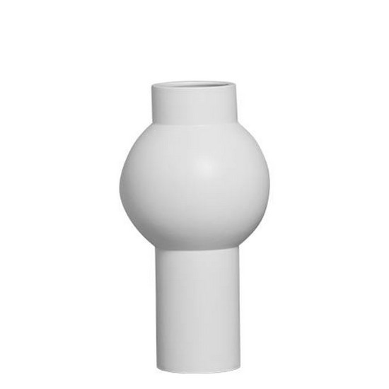 Imagem VASO DECORATIVO EM CERÂMICA BRANCO 19X19X37,5CM 