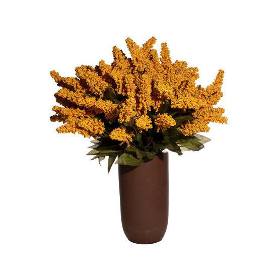 Imagem BUQUÊ DECORATIVO DE GYPSO OUTONADO MOSTARDA EM PLÁSTICO MOLDÁVEL 50X22CM - GRILLO