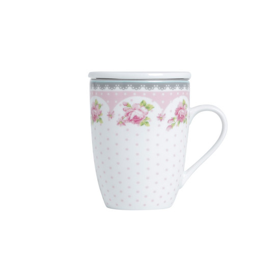 Imagem CANECA TAMPA FILTRO PORCELANA SUPER WHITE ROSÉ LYOR