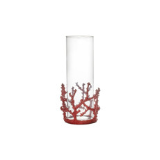 Imagem de CASTIÇAL CORAL COR VERMELHO DE VIDRO 16X16X32M - THAY THAY - Thay Thay Com Importacao E Exportacao Ltda