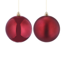 Imagem de JOGO DE BOLA DE NATAL COR VINHO 2 UNIDADES DE PLÁSTICO 10CM - GRILLO 52342 - Grillo Ltda