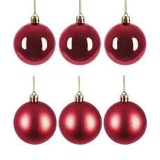 Imagem de JOGO DE BOLA NATALINA COR VINHO 6 UNIDADES DE8 CM - GRILLO 52340 - Grillo Ltda