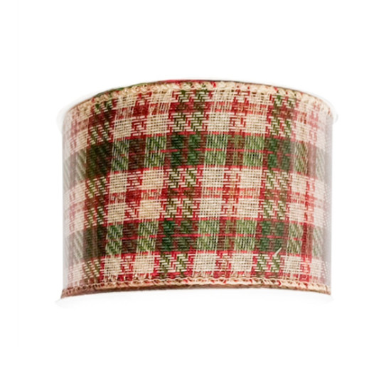 Imagem FITA NATALINA ARAMADA 6,3CM X 9,14M - GRILLO 52475