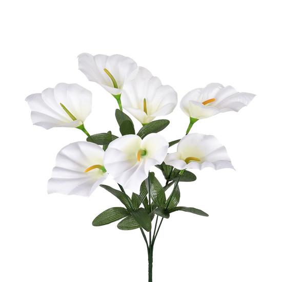Imagem BUQUÊ DECORATIVO DE COPO DE LEITE BRANCO EM PLÁSTICO MOLDÁVEL 44X20CM - GRILLO