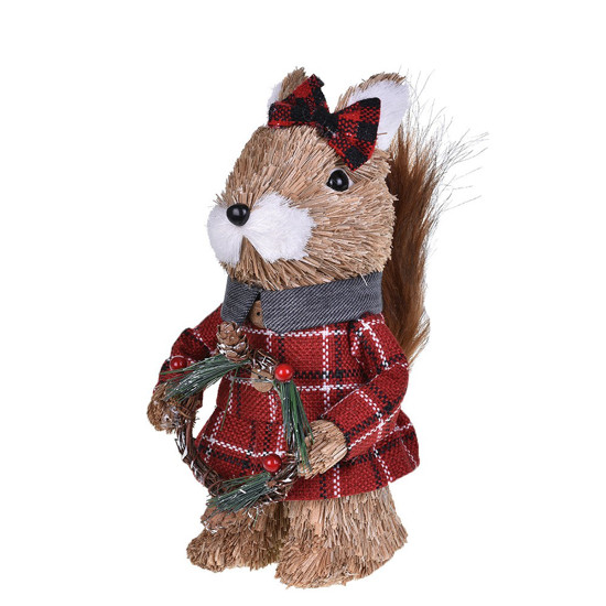 Imagem ENFEITE ESQUILO NATALINO F SEGURANDO GUIRLANDA 8X8X20CM - GRILLO 