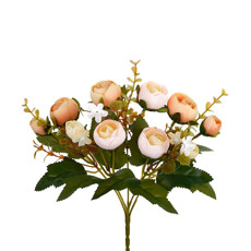 Imagem de BUQUÊ DECORATIVO DE RANUNCULOS BEGE EM PLÁSTICO MOLDÁVEL 30X16 CM - GRILLO - Grillo Ltda