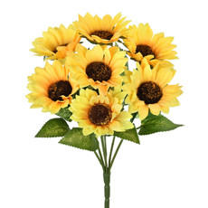 Imagem de BUQUÊ DECORATIVO DE GIRASSOL AMARELO EM PLÁSTICO MOLDÁVEL 36X20 CM - GRILLO - Grillo Ltda
