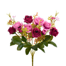 Imagem de BUQUÊ ROSA X5 COM COMPLEMENTOS PURPURA 10X29CM - GRILLO 47010 - Grillo Ltda