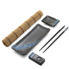 Imagem de KIT DE COMIDA JAPONESA PARA INDIVIDUAL DE CERÂMICA 5 PEÇAS - CROSS  - Cross Comercial Ltda