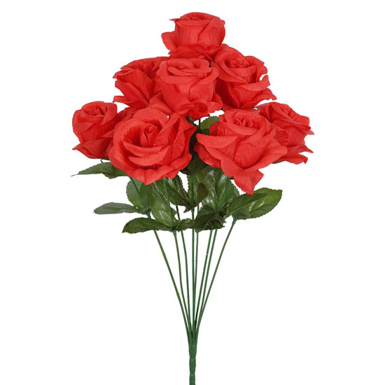 Imagem BUQUÊ DECORATIVO PERMANENTE DE ROSAS VERMELHAS EM PLÁSTICO MOLDÁVEL 45X19CM - GRILLO