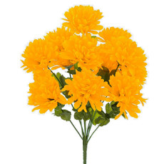 Imagem de HASTE BUQUÊ DE CRISÂNTEMO AMARELO DECORATIVO EM PLÁSTICO MOLDÁVEL 43X26 CM - Grillo Ltda