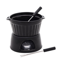 Imagem de APARELHO DE FONDUE 4 PEÇAS DE PORCELANA CLASSIC PRETO 400ML  - Coliseu Presentes Ltda