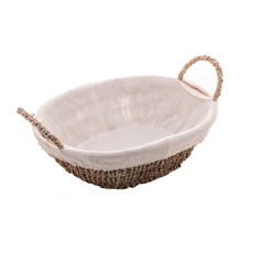 Imagem de CESTA OVAL DE SISAL COM FORRO EM TECIDO 27CM X 21CM X 12,5CM - WOLFF - Rojemac Impotacao E Exportacao Ltda