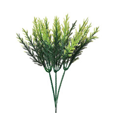 Imagem de PICK DECORATIVO DE MINI FOLHAS DE CEDRO VERDE EM PLÁSTICO MOLDÁVEL 29X14CM - GRILLO - Grillo Ltda