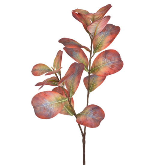 Imagem HASTE DE FOLHAS DE FICUS CONCINNA LARANJA EM PLÁSTICO MOLDÁVEL 88X18CM - GRILLO
