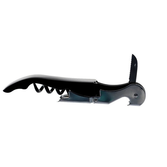 Imagem SACA-ROLHAS EM AÇO INOX 2 ESTÁGIOS L2XP1,5XA11,5CM COR PRETA - DYNASTY