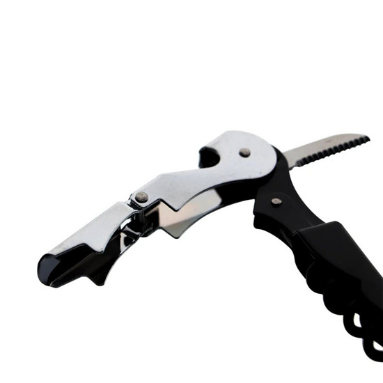 Imagem SACA-ROLHAS EM AÇO INOX 2 ESTÁGIOS L2XP1,5XA11,5CM COR PRETA - DYNASTY