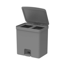 Imagem de LIXEIRA DE PEDAL TRIUM 20 LITROS COM DUPLO COMPARTIMENTO COR CHUMBO - OU  - Martiplast Ind Com De Plasticos Ltda