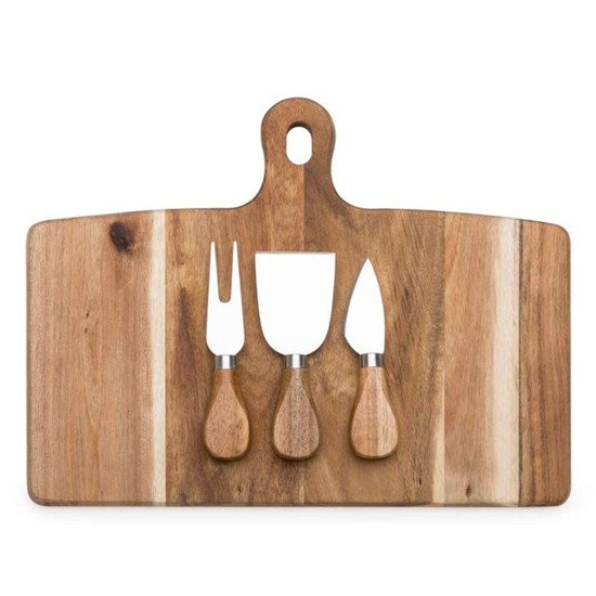 Imagem CONJUNTO DE 3 ACESSÓRIOS PARA QUEIJO E TÁBUA EM MADEIRA KENYA