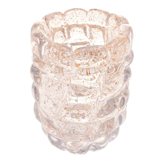 Imagem VASO DE VIDRO ITALY DOURADO 12CM X 17CM - LYOR 