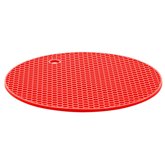 Imagem DESCANSO PARA PANELA REDONDO DE SILICONE VERMELHO 18CM - LYOR