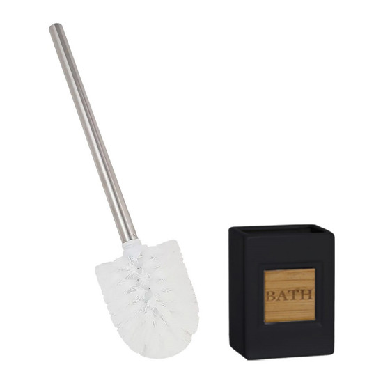 Imagem KIT DE CERÂMICA PARA LIMPEZA BANHEIRO MIMO STYLE 2 PEÇAS BATH COR PRETO