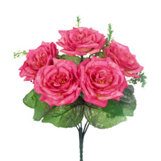 Imagem de BUQUÊ DECORATIVO DE ROSAS GYPSO SALMÃO EM PLÁSTICO MOLDÁVEL 26X14 CM - GRILLO - Grillo Ltda