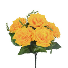 Imagem de BUQUEÊ DECORATIVO DE ROSAS GYPSO AMARELO EM PLÁSTICO MOLDÁVEL 26X14 CM - GRILLO - Grillo Ltda