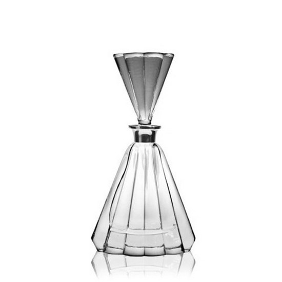 Imagem GARRAFA ABANICO TRIANGULAR COM TAMPA CRISTAL COLATE