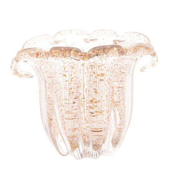 Imagem VASO DE VIDRO ITALY DOURADO 13CM X 11CM X 10CM - LYOR