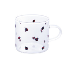 Imagem de CANECA DE VIDRO BOROSSILICATO RESISTENTE AO CALOR LADYBUG 125ML - LYOR - Coliseu Presentes Ltda