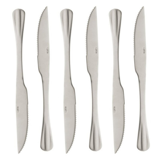 Imagem CONJUNTO 6 FACAS DE CHURRASCO DE AÇO INOX POSITANO 23CM - LYOR