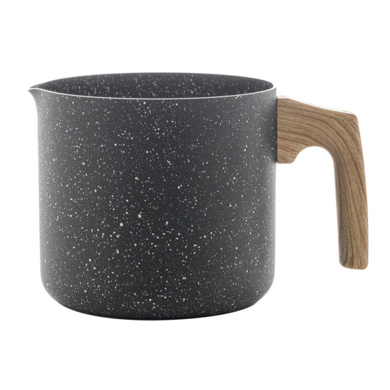 Imagem LEITEIRA EM ALUMÍNIO COM REVESTIMENTO CERÂMICO GRANILITE PRETA 12X17X12 CM - WOLFF