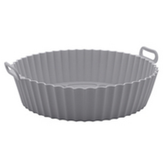 Imagem FORMA REDONDA DE SILICONE CINZA PARA AIR FRYER 19CM X 6,5CM - LYOR