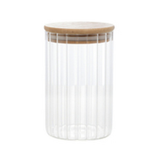 Imagem PORTA MANTIMENTO DE VIDRO BOROSSILICATO COM TAMPA DE BAMBU 510ML - WOLFF