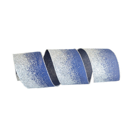 Imagem FITA NATALINA DECORATIVA COR AZUL 6,3CM X 9,14 METROS - TOK DA CASA 