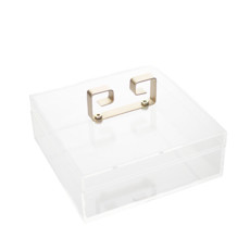 Imagem de CAIXA DECORATIVA EM ACRÍLICO E METAL G 20X20X7,5CM  - LUCATTI  - Lucatti Artes E Decoracoes Ltda