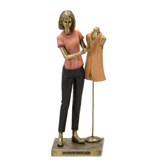 Imagem ESCULTURA PROFISSÕES DECORATIVA ESTILISTA DE RESINA 9X7X24CM - MABRUK 