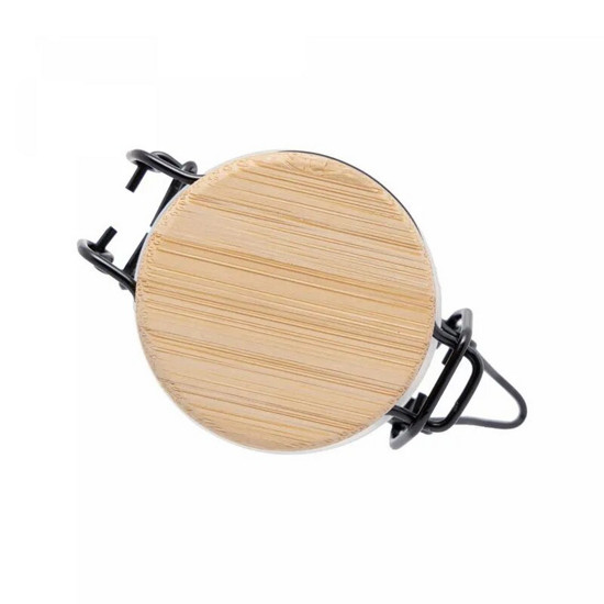 Imagem PORTA MANTIMENTO DE VIDRO COM TAMPA HERMÉTICA DE BAMBU 60ML - WOLFF