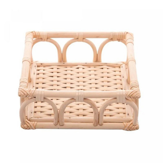 Imagem PORTA GUARDANAPOS DE RATTAN NATURE 18CM X 18CM X 7CM - WOLFF