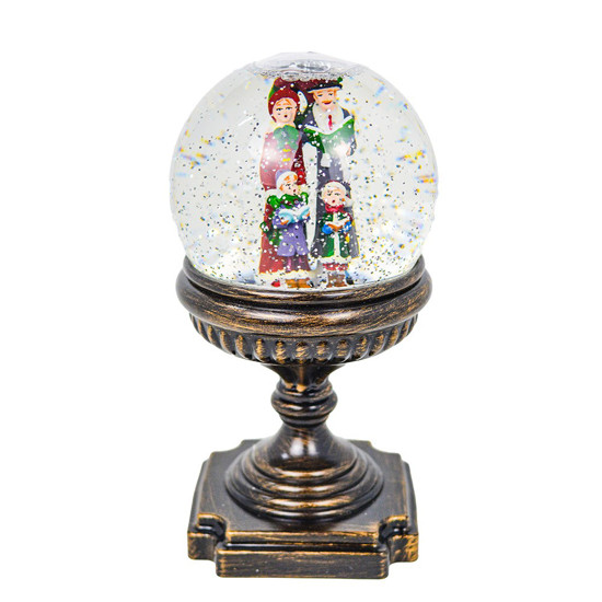 Imagem GLOBO COM ÁGUA E CORAL NATALINO COM LED MOVIDO A PILHAS 3AA 12X12X24CM - TOK DA CASA 