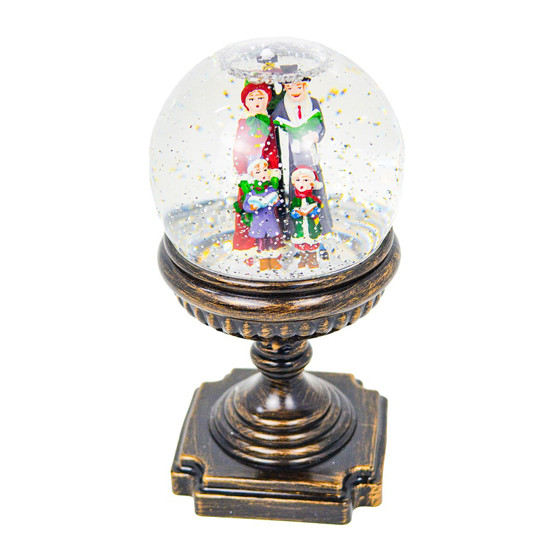 Imagem GLOBO COM ÁGUA E CORAL NATALINO COM LED MOVIDO A PILHAS 3AA 12X12X24CM - TOK DA CASA 