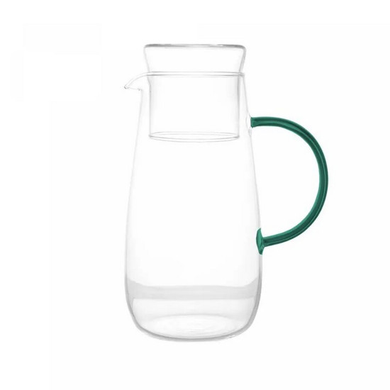 Imagem JARRA DE VIDRO BOROSSILICATO COM ALÇA E COPO FUN VERDE 1,3L - WOLFF