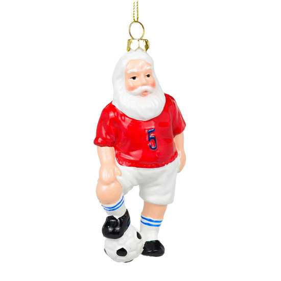 Imagem PAPAI NOEL JOGADOR DE FUTEBOL DECORATIVO PARA PENDURAR DE PLÁSTICO 14CM - CROMUS 